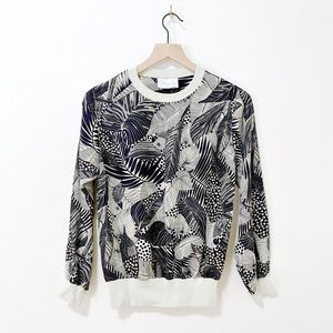 Vintage 80s Tropical Sweatshirt Blouse Top